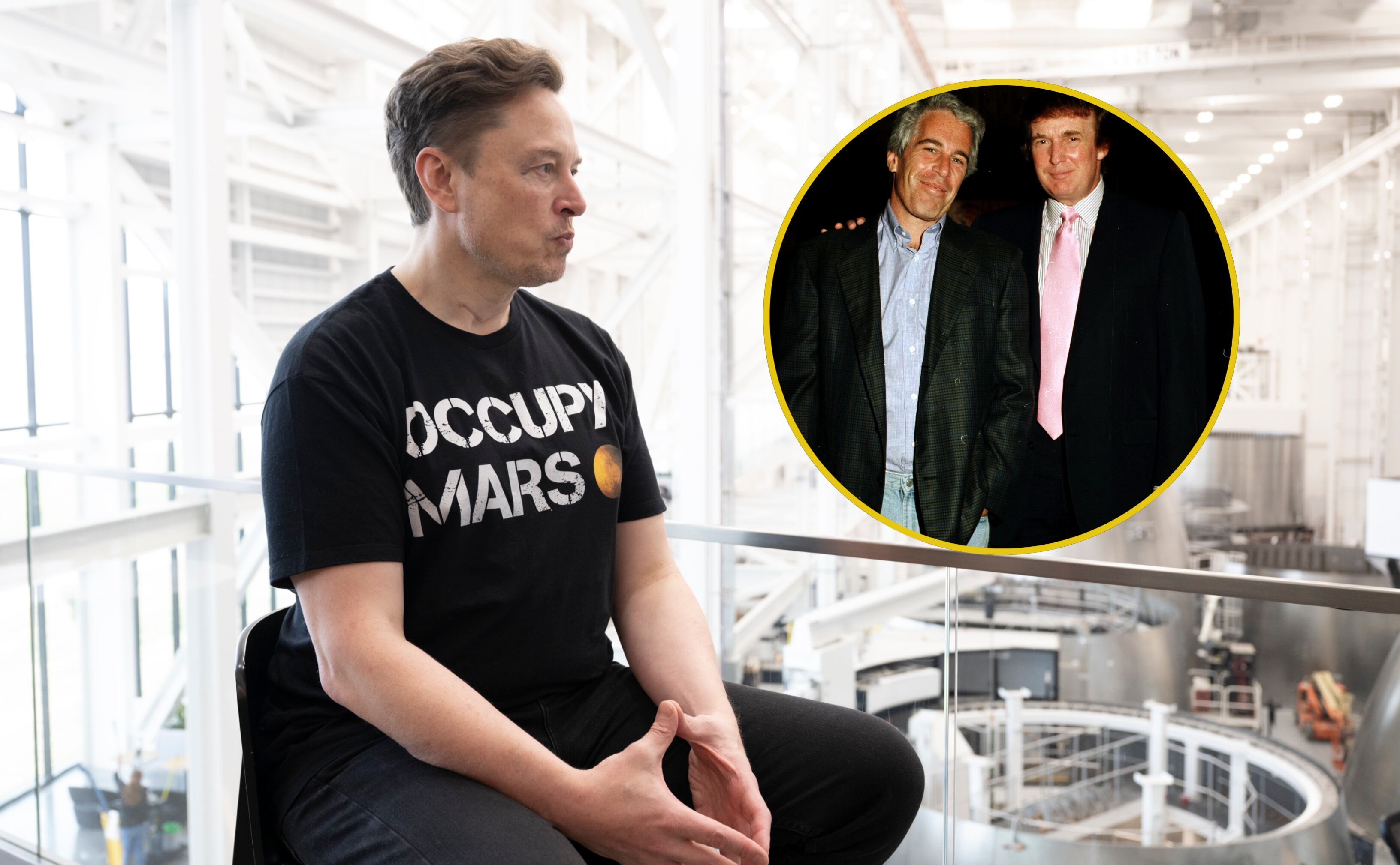 Elon Musk. FOTO: Marvin Joseph/The Washington Post via Getty Images. //Donald Trump y Jeffrey Epstein. FOTO:  Davidoff Studios/Getty Images