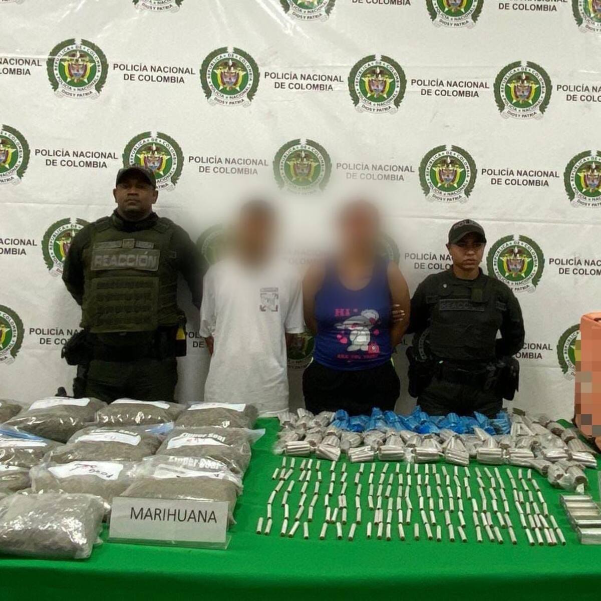 Capturadas dos personas en Santa Marta que usaban maleta de domicilios para transportar droga