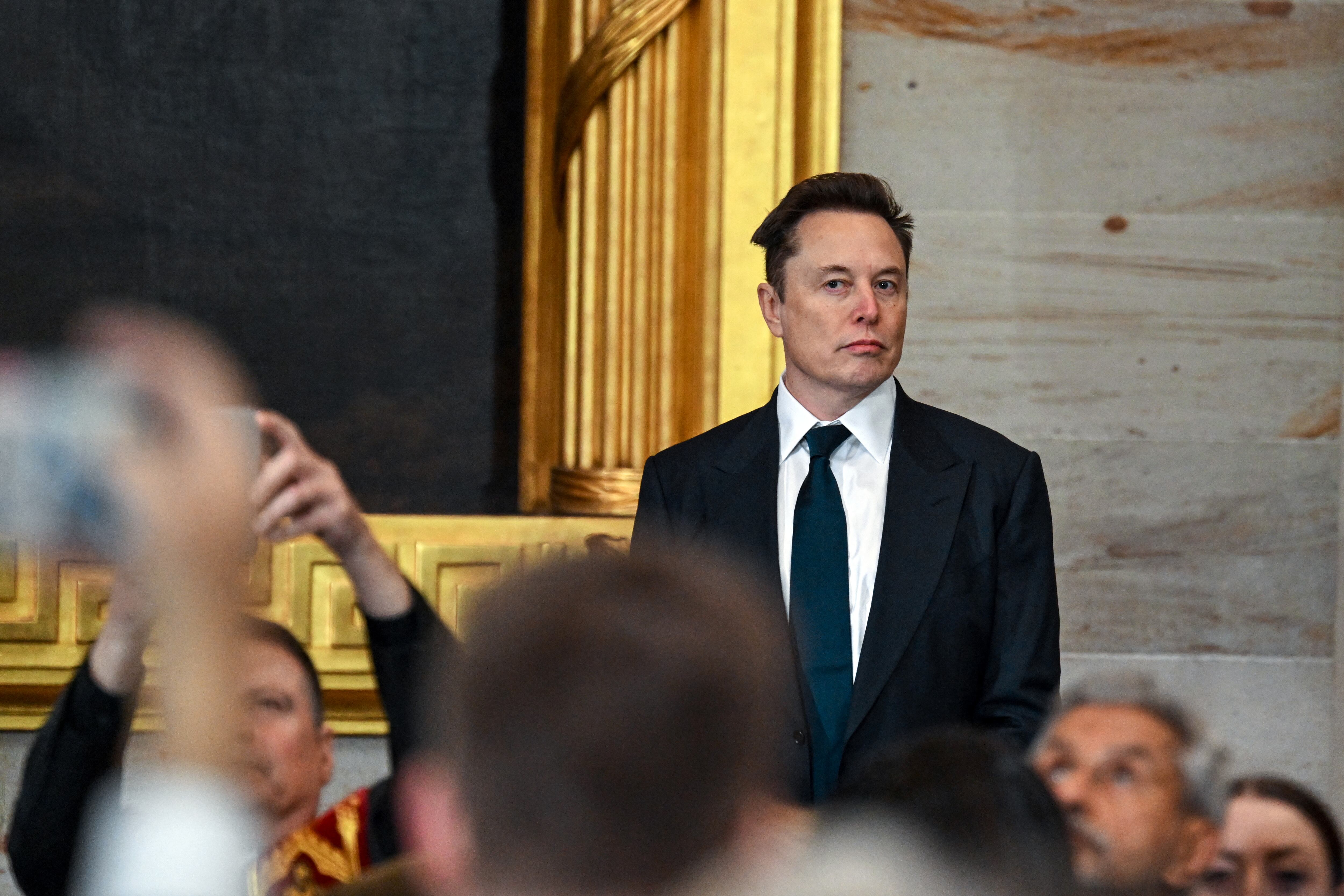 Elon Musk en la posesión de Donald Trump como presidente de Estados Unidos. FOTO: KENNY HOLSTON/THE NEW YORK TIMES/11276477p/AFP via Getty Images