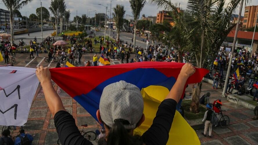 Manifestaciones durante el paro nacional en Colombia. Foto: Juancho Torres/Anadolu Agency via Getty Images