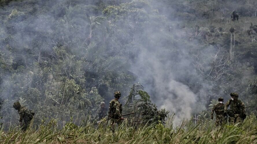 El Ejército llevó a cabo un bombardeo contra la estructura criminal de alias ‘Gentil Duarte’ en la vereda Buenos Aires en Calamar (Guaviare). . Foto: Colprensa