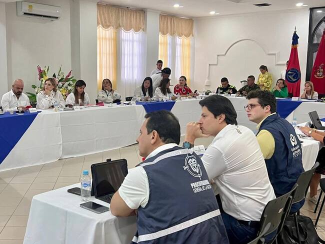 El Personero Distrital Miguel Ángel Alzate durante la reunión convocada por la Procuraduría General de la Nación. Foto: Persdonería de Barranquilla