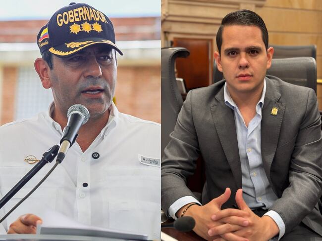 Gobernador de Santander denunciará por injuria y calumnia al representante Álvaro Rueda. Foto: gobernación de Santander y Congreso de la República. 