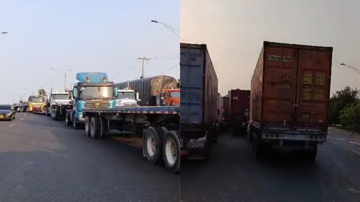 Represamiento de tractomulas en Cartagena