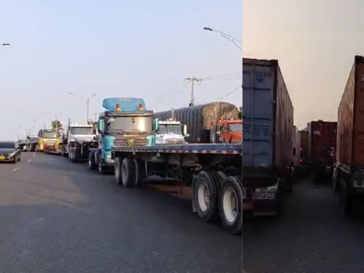 Caos por represamiento de tractomulas en Sociedad Portuaria de Cartagena