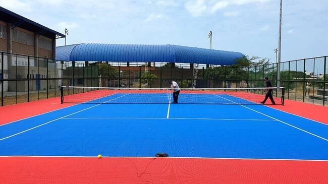 La Guajira tendrá la primera cancha de tenis con certificación ITF 5 en polipropileno de Suramérica. Foto: Cortesía