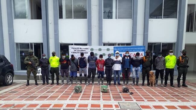 Los detenidos serán presentados ante un juez para el respectivo proceso de judicialización . Foto: Fiscalía