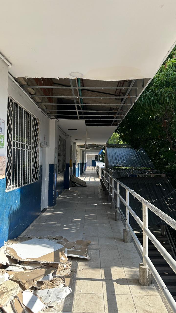 Institución educativa afectada por las lluvias/ Alcaldía de Santa Marta