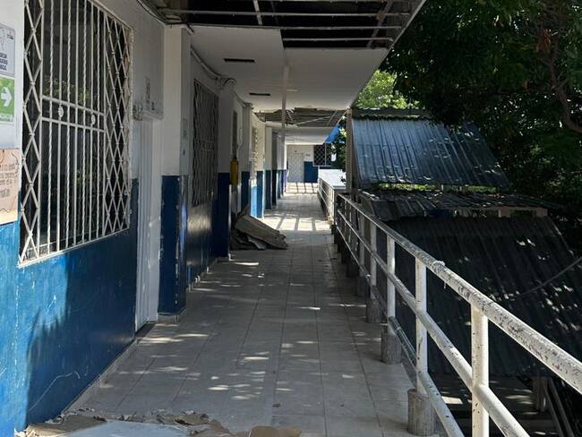 Institución educativa afectada por las lluvias/ Alcaldía de Santa Marta