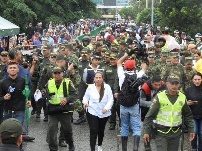 Autoridades destruyen pasos irregulares en la zona de frontera. Foto: Policía de Cúcuta
