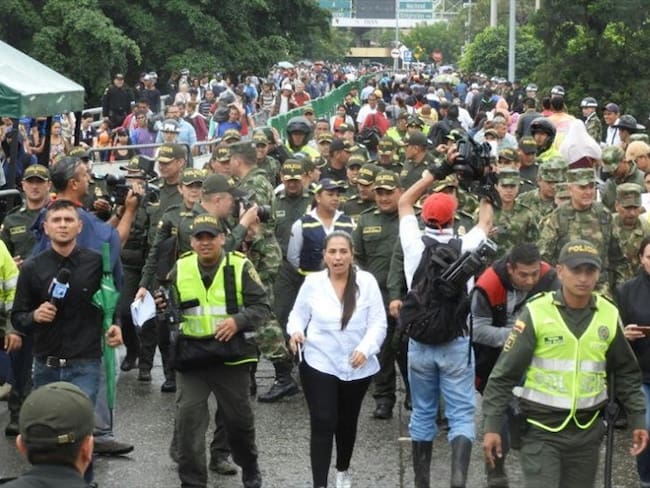 Autoridades destruyen pasos irregulares en la zona de frontera. Foto: Policía de Cúcuta
