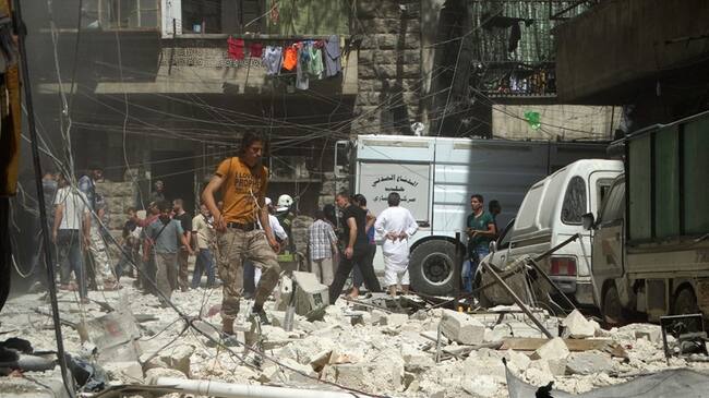 Ataque en Alepo (Siria). Foto: Agencia EFE