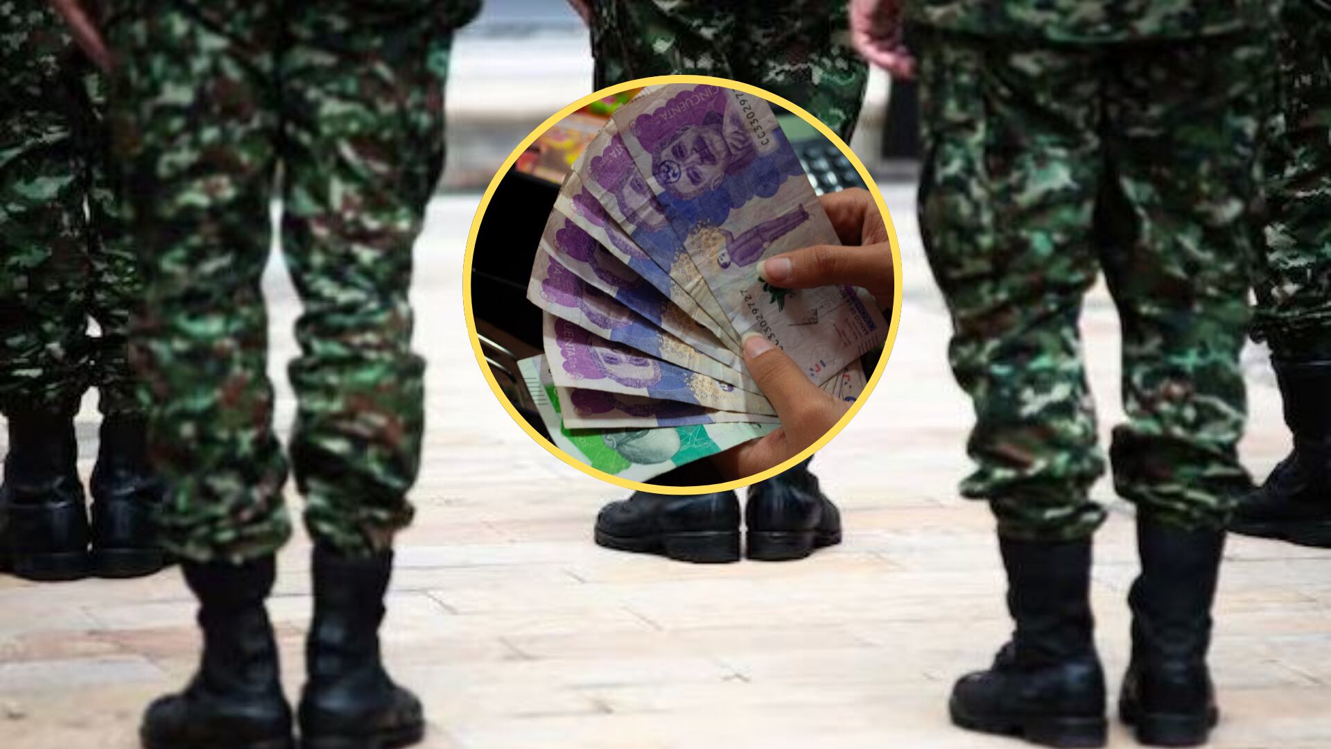 Fuerzas Militares y pesos colombianos. FOTO: Sebastián Barros e imagen de referencia - Getty Images