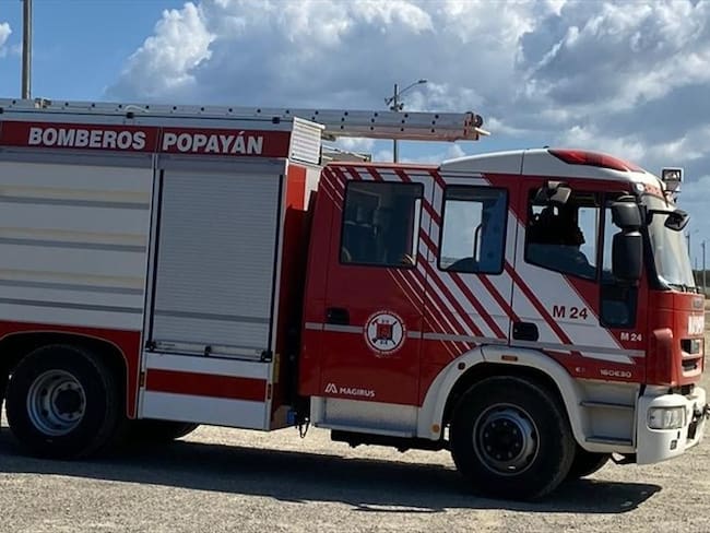 Se trata de un vehículo nuevo avaluado en 260 mil euros, casi mil millones de pesos colombianos, que tiene 9 metros de largo por 2.1 de ancho y 3.80 de alto. Foto: Bomberos Popayán