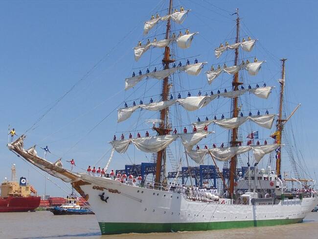 El buque Escuela ARC Gloria llega a Santa Marta después de su recorrido de un año y medio por el Caribe. Foto: Armada Nacional