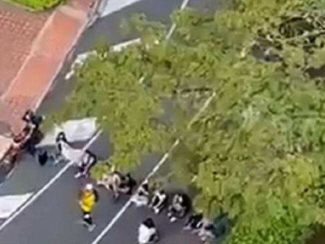 Estudiantes Unab atacados . Foto: SUMINISTRADA.