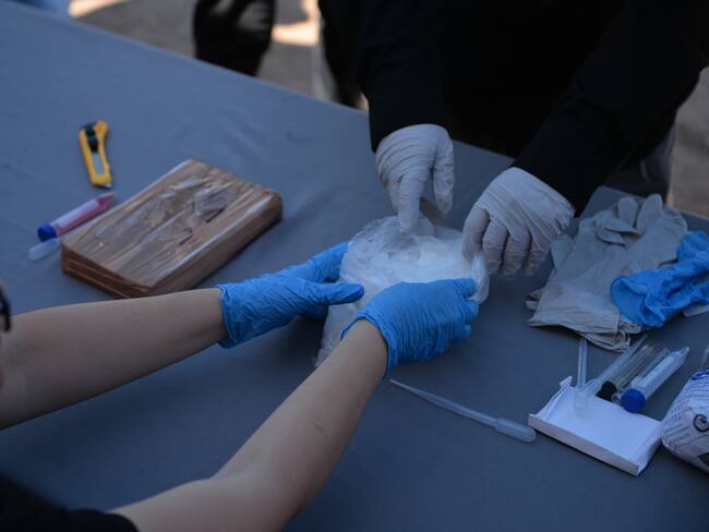 Imagen de referencia de test de droga en la frontera entre México y Estados Unidos. (Photo by Israel Garnica/Norte Photo/Getty Images)