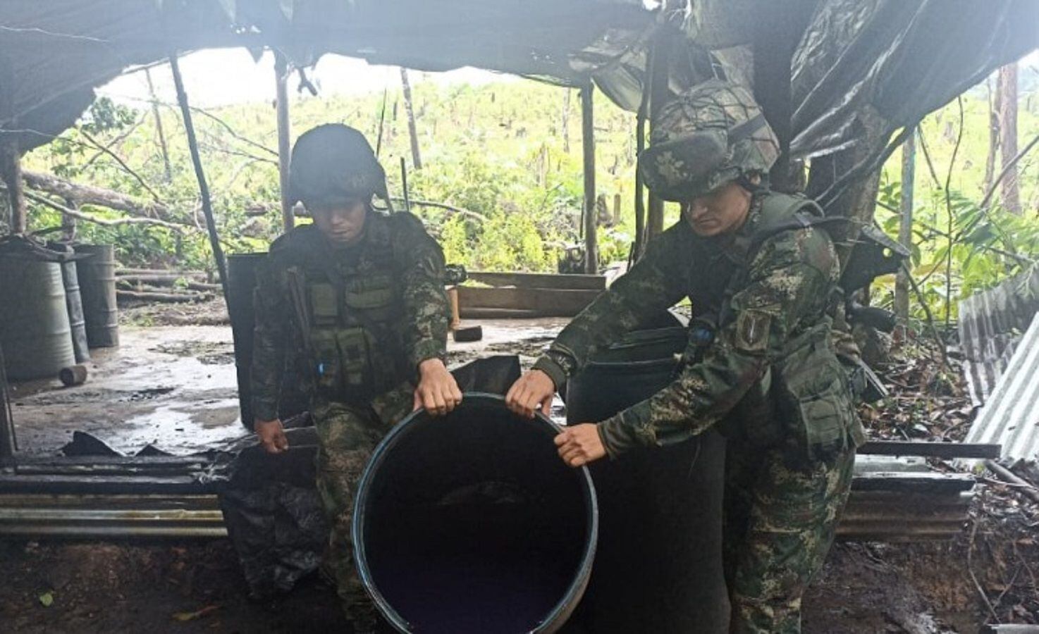Ejército desmanteló laboratorio de coca en Norte de Santander - Foto: Ejército Nacional