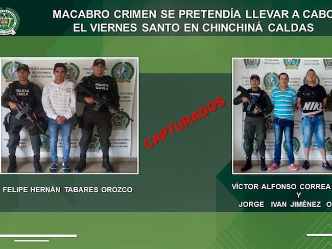 Capturan a hombre que intentó asesinar a su familia en Chinchiná, Caldas. Foto: Gaula de la Policía