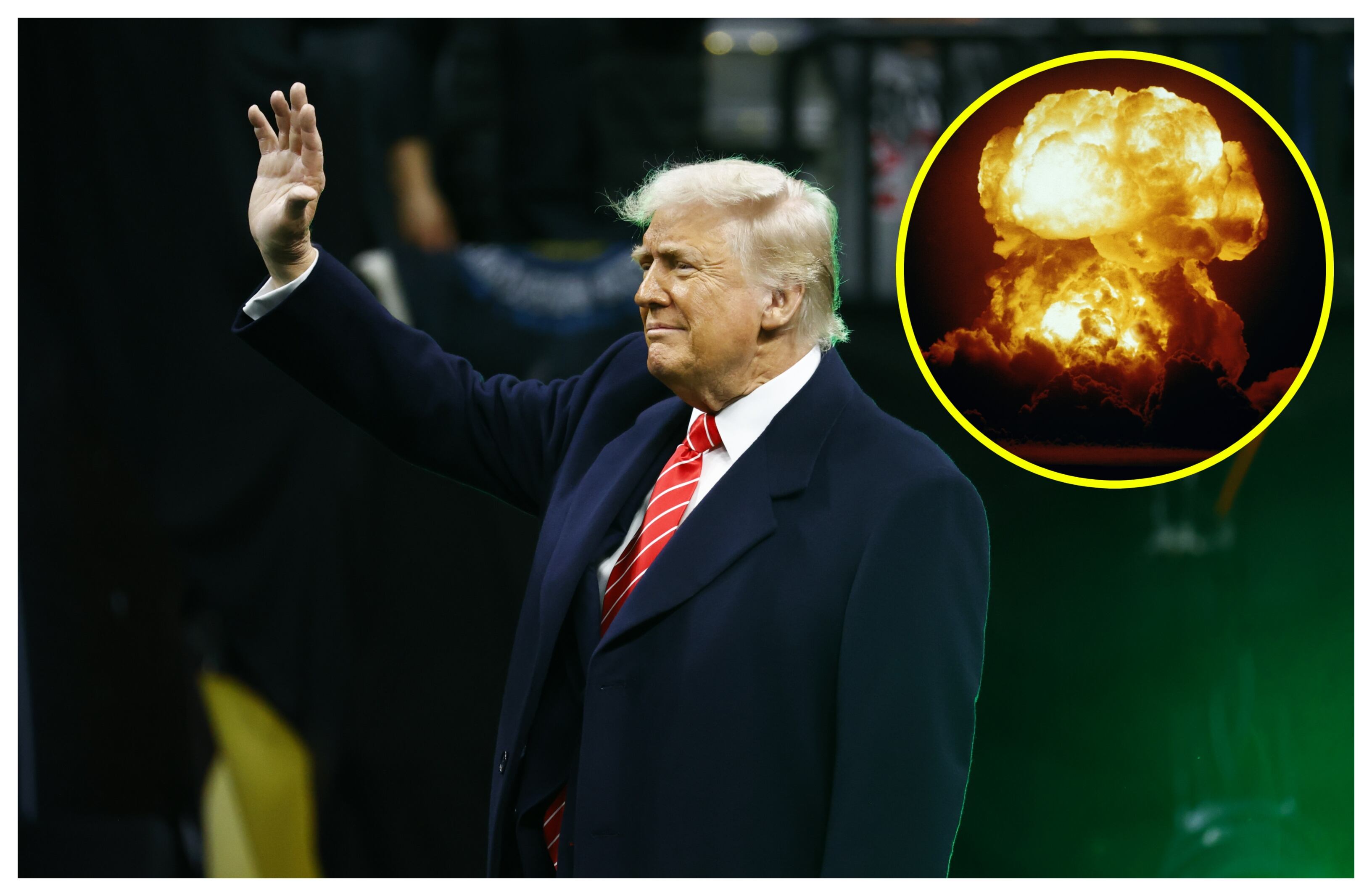 Trump y bomba. Foto: Isaac Wasserman/NCAA Photos via Getty Images.