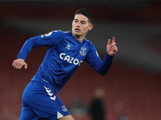 James Rodríguez, jugador del Everton. Foto: James Williamson - AMA/Getty Images