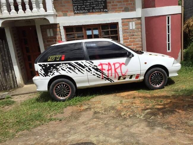 En poblaciones como Pescador, Caldono, pintaron grafitis . Foto: Cortesía Sucesos Cauca