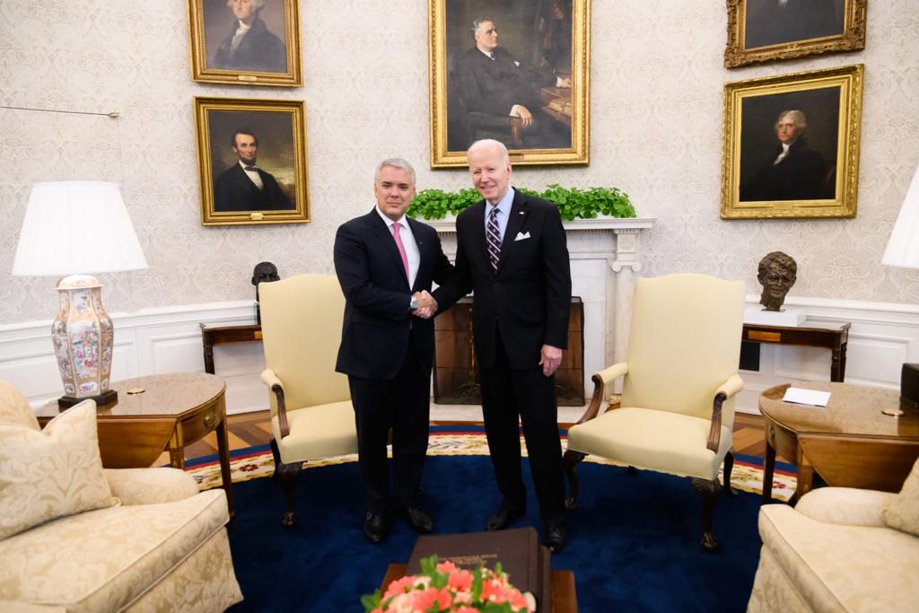 Iván Duque se reunió con Joe Biden en la Casa Blanca. Foto: Casa Blanca