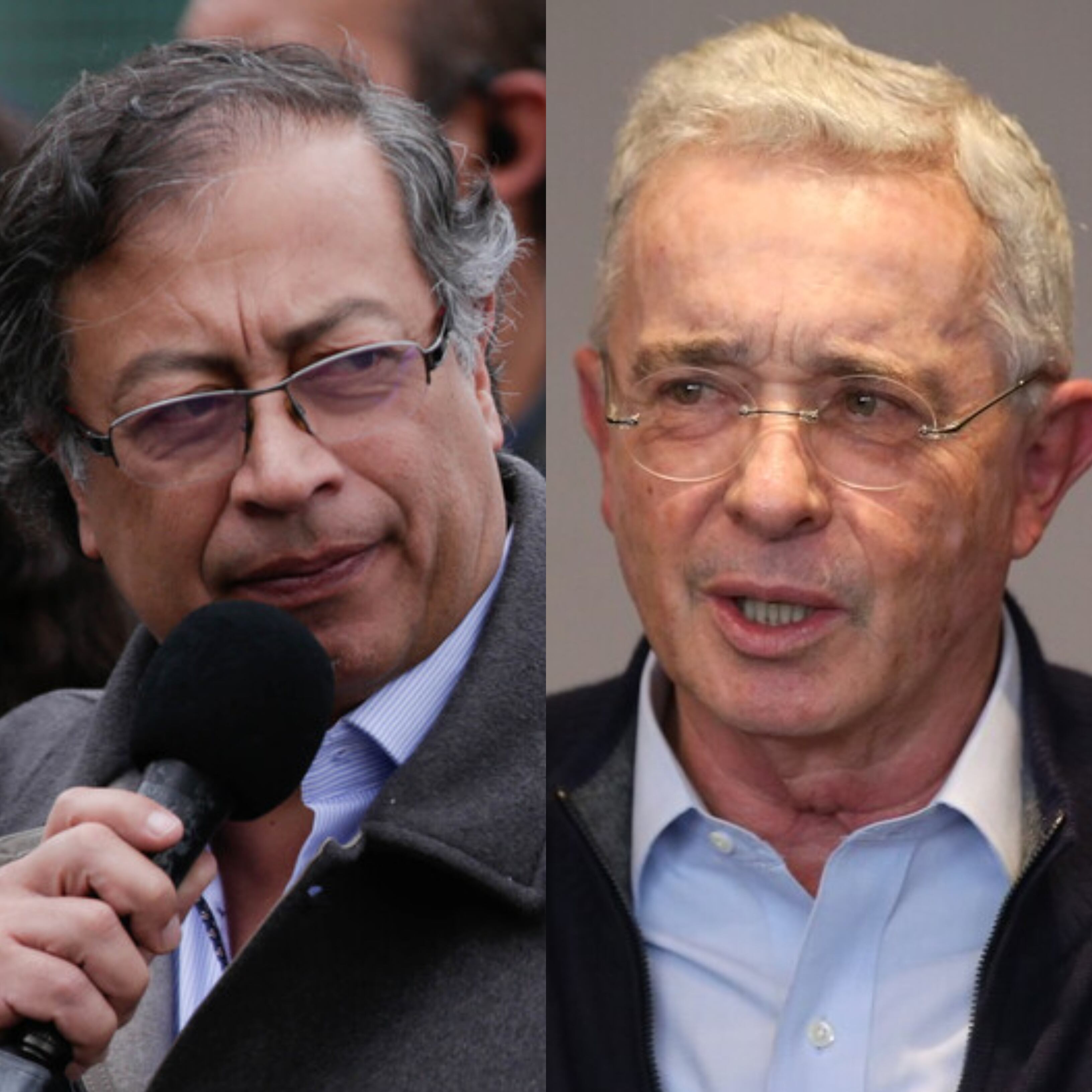 Gustavo Petro y Álvaro Uribe. Foto: Colprensa.