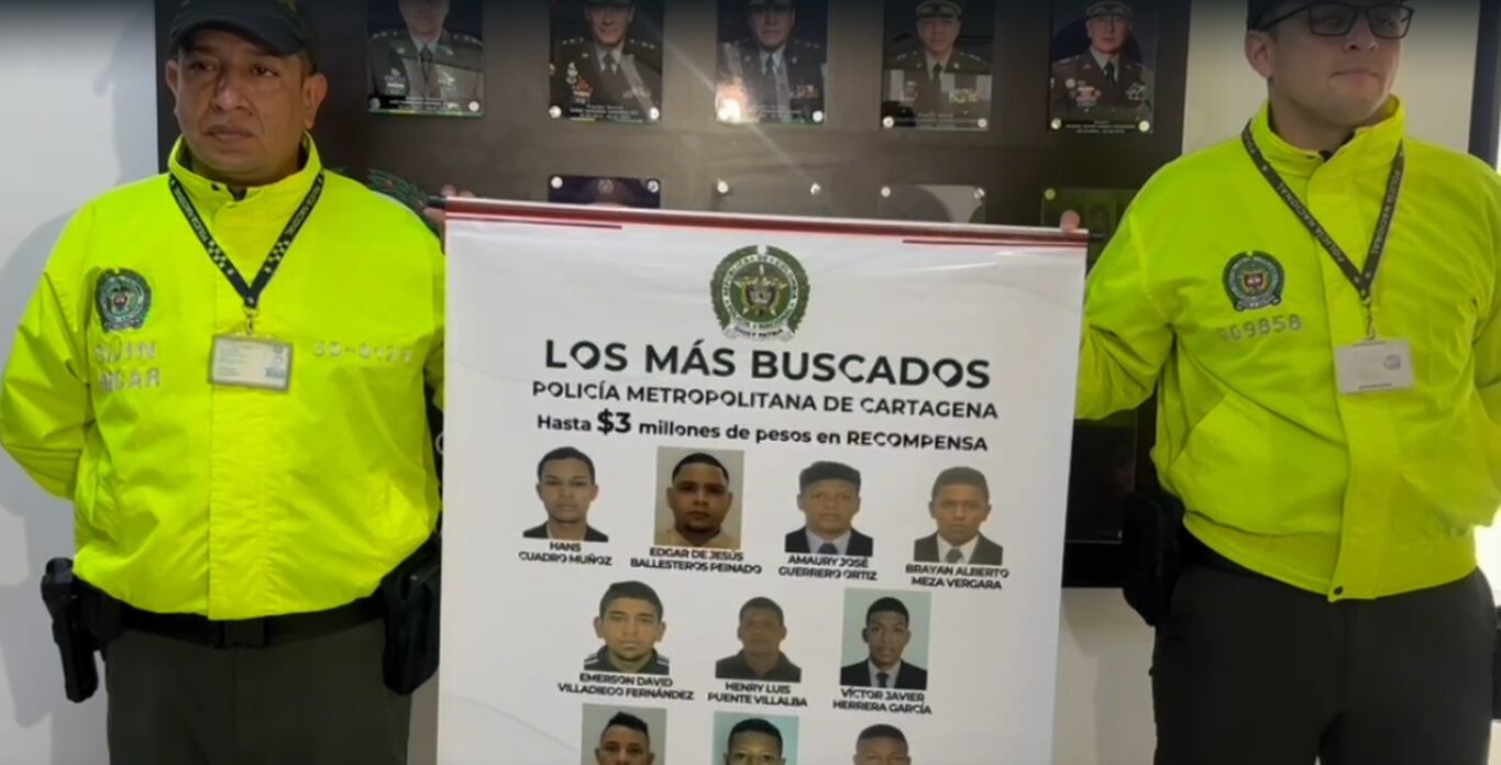 Presentan el Cartel de los más buscados en Cartagena | Policía MECAR