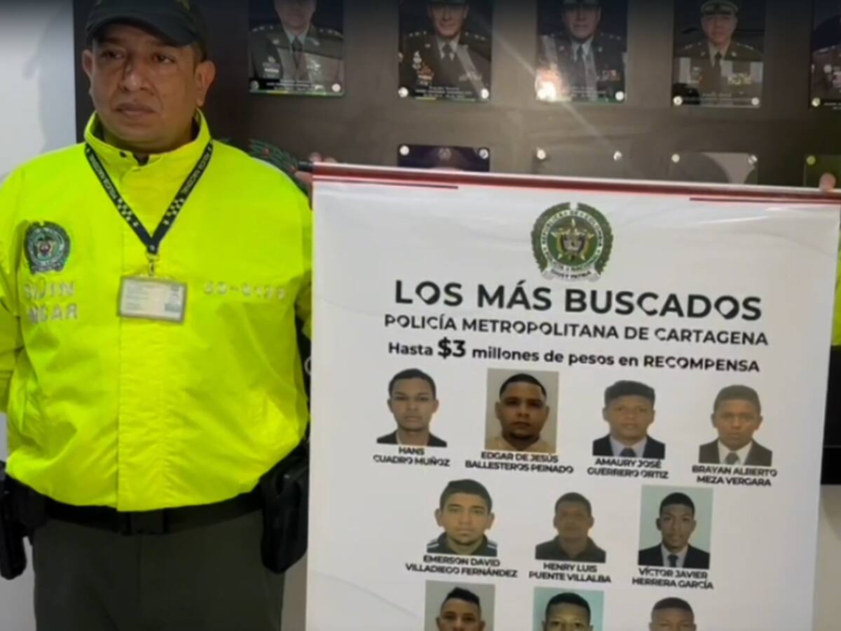 Revelan el cartel de los más buscados en Cartagena, suman más de 70 anotaciones judiciales