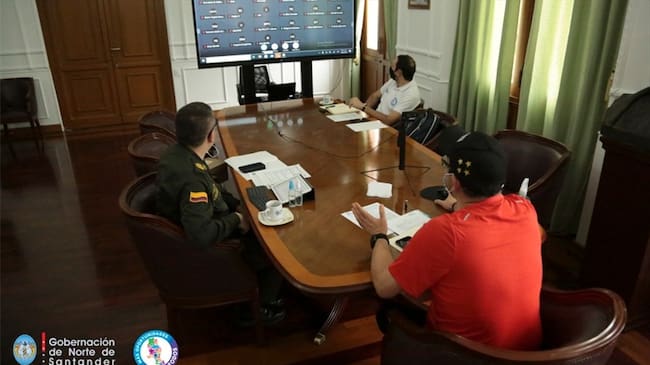 A través de un Puesto de Mando Unificado se monitorea el normal desarrollo de la jornada.. Foto: Cortesía Gobernación de Norte de Santander