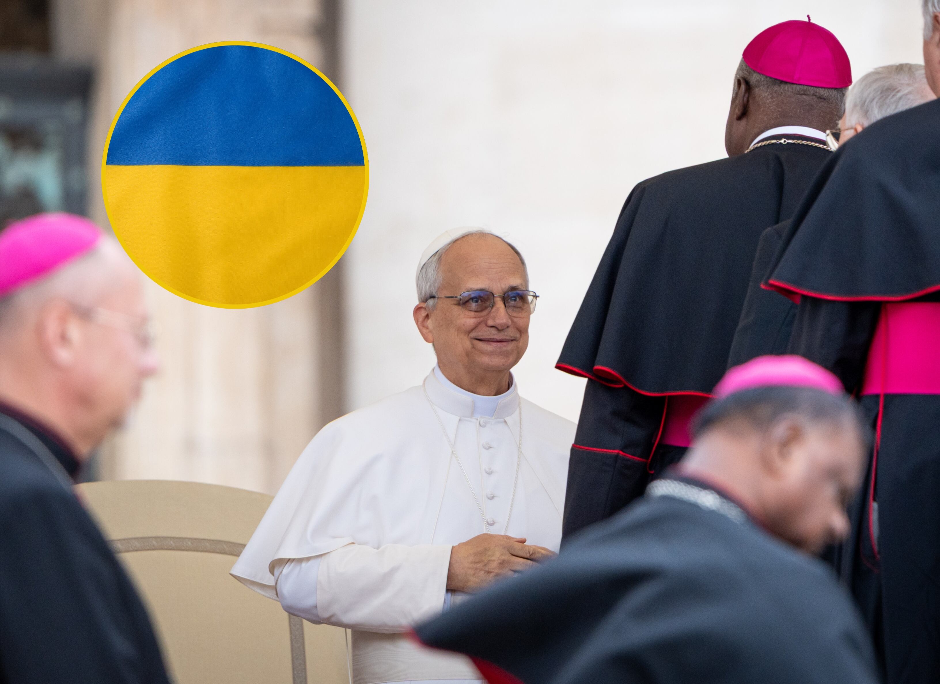 Papa León XIV junto a varios obispos. FOTO: Stefano Costantino/SOPA Images/LightRocket via Getty Images