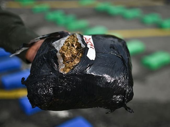 Las autoridades confirmaron que fueron incautados más de 2,5 toneladas de marihuana tipo creepy en el sector de San Andresito de la 38 en Bogotá. Foto: Getty Images / LUIS ROBAYO