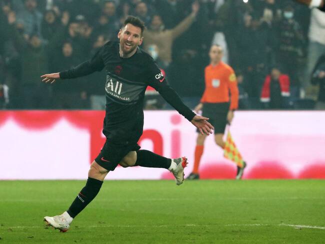 Lionel Messi celebra su gol contra Nantes, Ligue One. Foto: Xavier Laine/Getty Images)