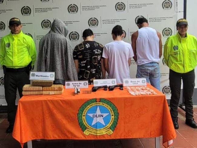 Captura de integrantes de banda de microtráfico en Villavicencio. Foto: Cortesía Policía.