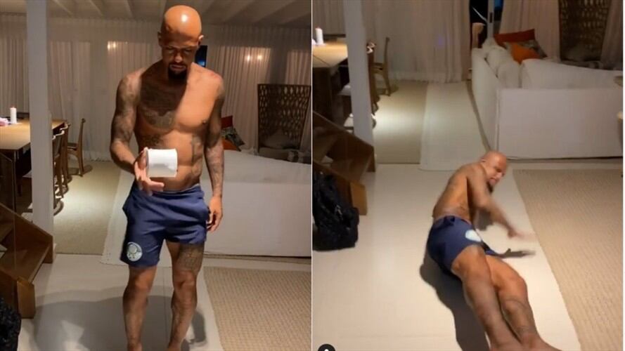 Sin piedad: Felipe Melo se sumó al reto viral del papel higiénico . Foto: captura de pantalla