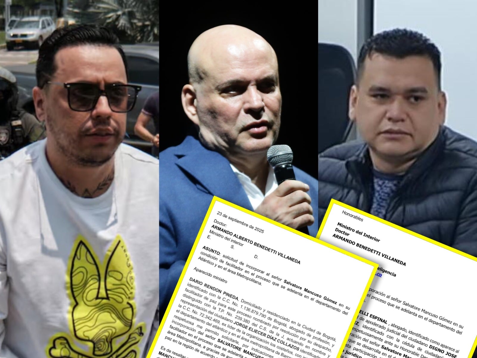 Jorge Eliecer Díaz, alias Castor; Salvatore Mancuso; Digno Palomino | Fotos: Suministradas