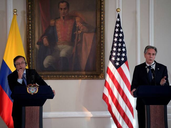 Gustavo Petro, presidente de Colombia y Antony Blinken, secretario de Estado de Estados Unidos. Foto: Getty Images.