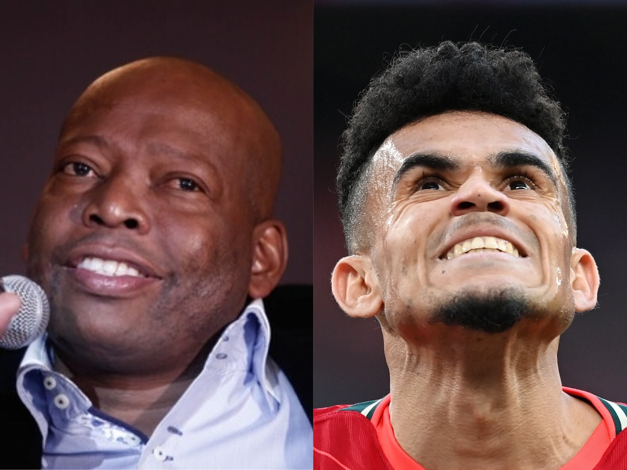 Faustino Asprilla y Luis Díaz. Colprensa - Sofía Toscano / Michael Regan/Getty Images