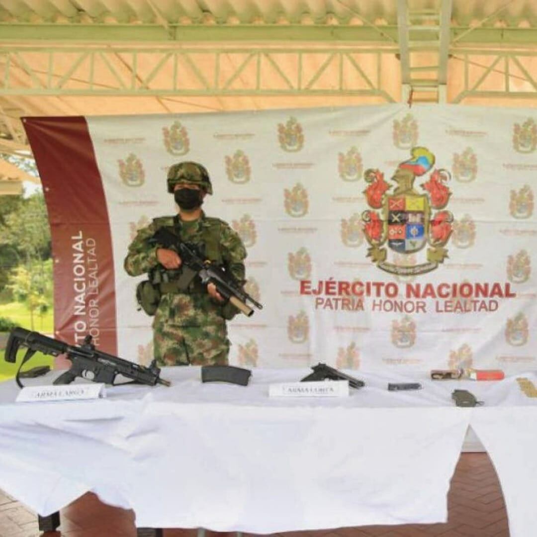 La operación militar también dejó material de guerra incautado. Crédito: Ejército Nacional.