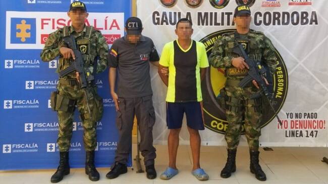 Capturan a presunto cabecilla del Clan del Golfo en Córdoba. Foto: cortesía prensa Décima Primera Brigada del Ejército