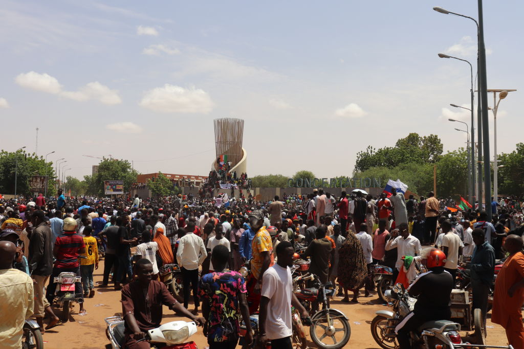Protestas en Níger. 320 de julio 2023. Foto: Djibo Issifou/picture alliance via Getty Images.