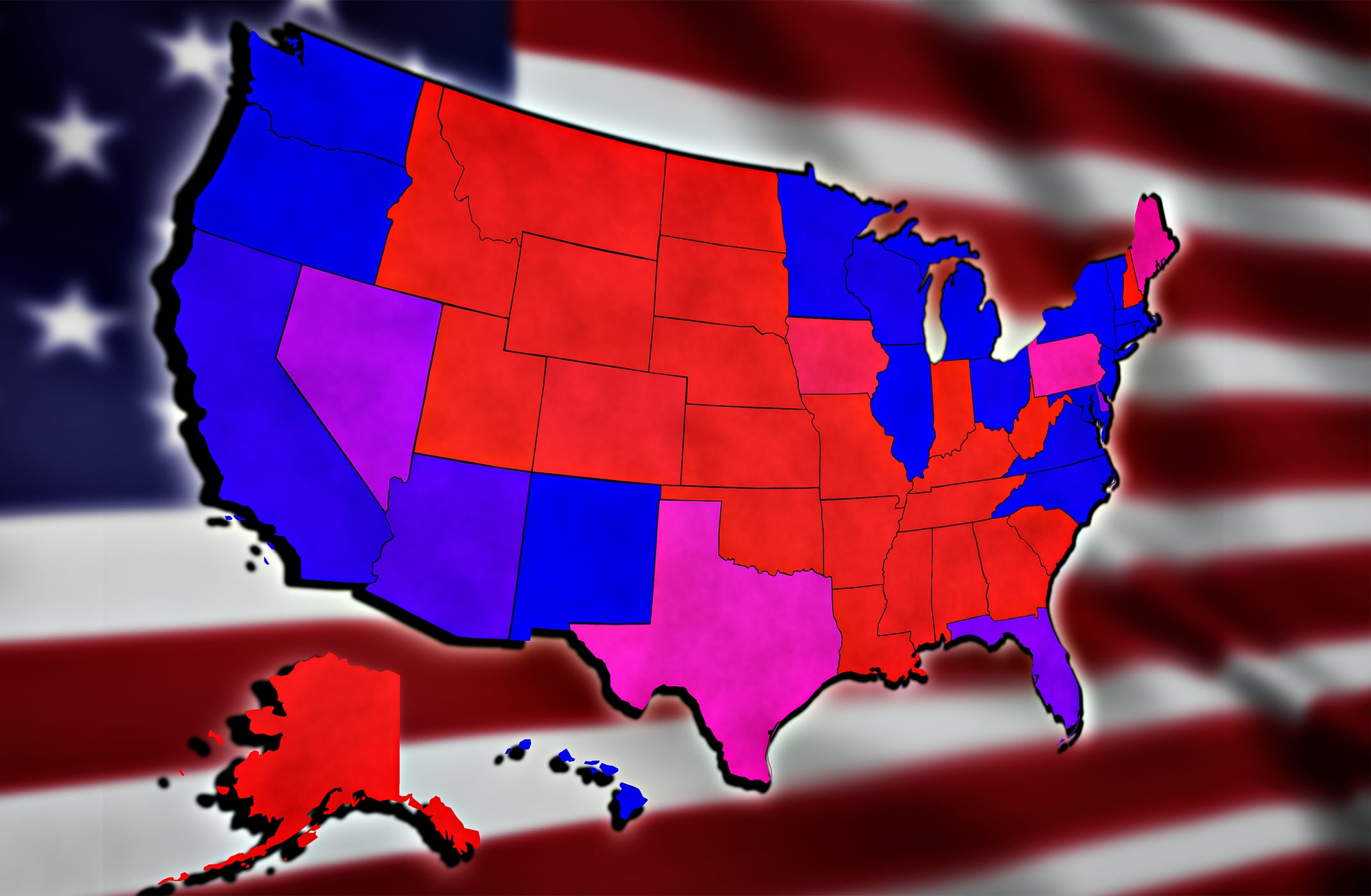Mapa político de Estados Unidos, imagen de referencia. Foto: Getty Images.