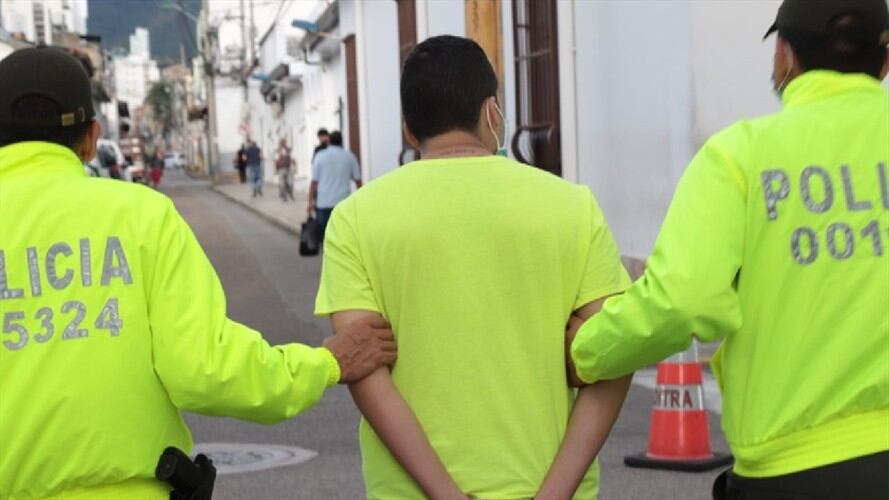 capturado Davivienda . Foto: Policía de Bucaramanga.