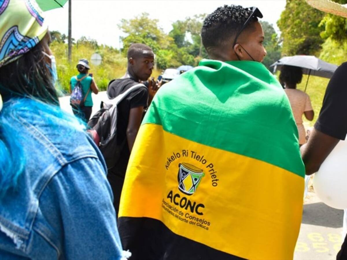 Jóvenes afrodescendientes protestaron en la vía Panamericana en Cauca