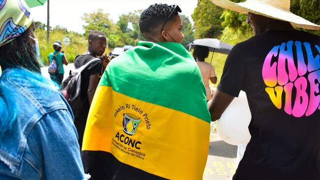 La protesta transcurrió en normalidad y no hubo alteraciones de orden público . Foto: Aconc