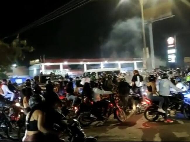 rupos de motociclistas en Cali han protagonizado desórdenes y enormes caravanas previo a la noche de Halloween. Foto: Proporcionada por Erika Rebolledo