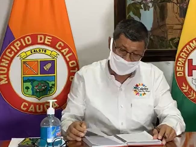 El mandatario hizo un llamado a la comunidad para que permanezca en casa y contribuya con la superación de esta emergencia. Foto: Alcaldía de Caloto