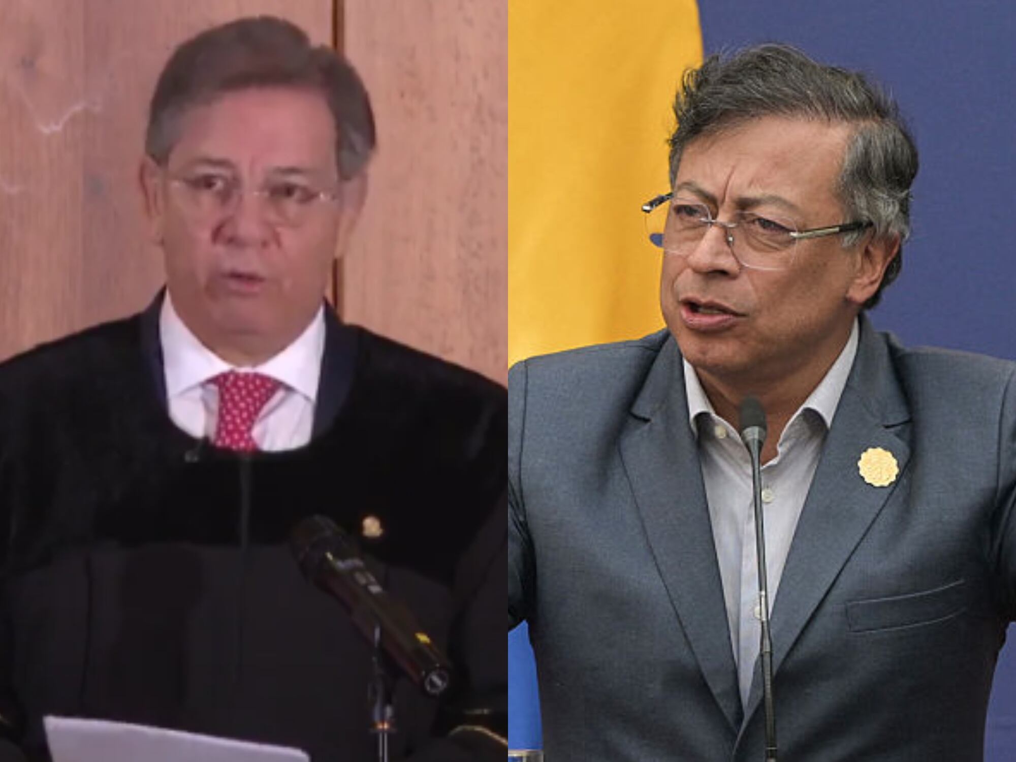 Magistrado Octavio Augusto Tejeiro y Gustavo Petro. Fotos: suministrada y Getty Images.