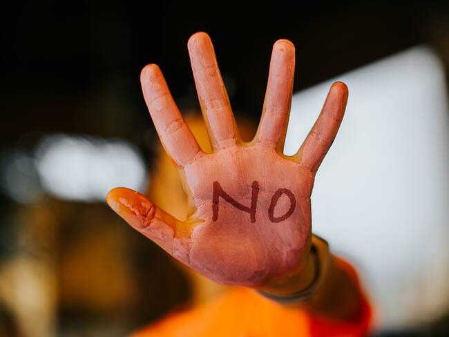 open palm showing no word written on it